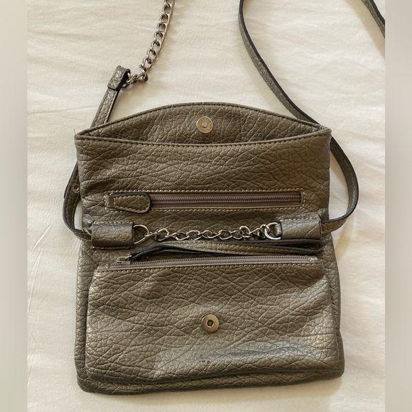 Nine West Metallic Gray Crossbody Bag - Picture 4 of 10